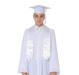 GraduationMall Unisex Adult Plain Graduation Stole 60" White GraduationMall