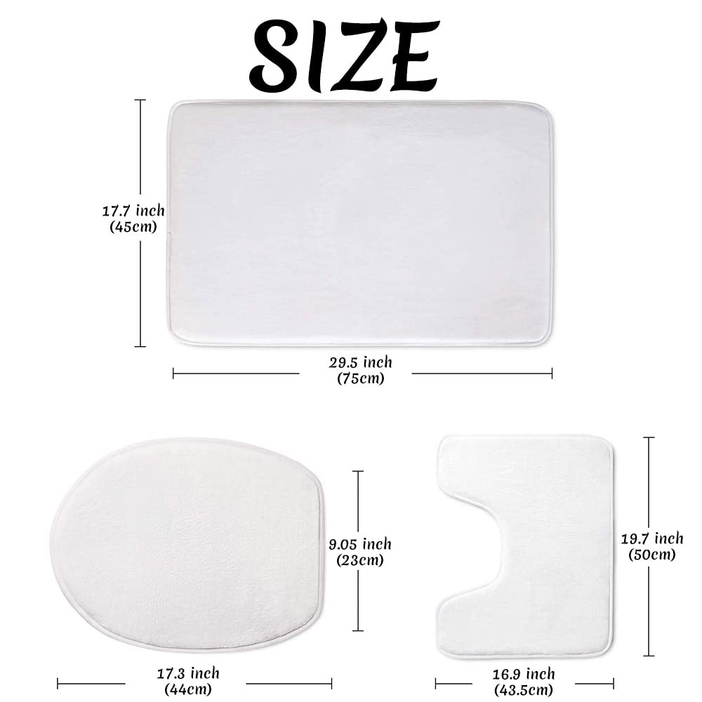 ZMvise Sublimation Blanks Bathroom Door Mats Polyester Heat Transfer Shower Mat Decoration Bath Rug Set of 1