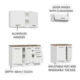 Madesa 4-Piece Garage and Utility Room Storage Cabinet Set 78 Inch with 33 Inch Base Cabinet and 31 Inch Slim Wall Cabinet Modular Storage Organization Unit - White Madesa