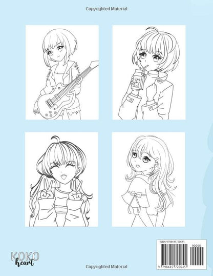 Anime Coloring Book for Teens: Beautiful Japanese Anime Fashion Coloring Pages for Teens and Kids