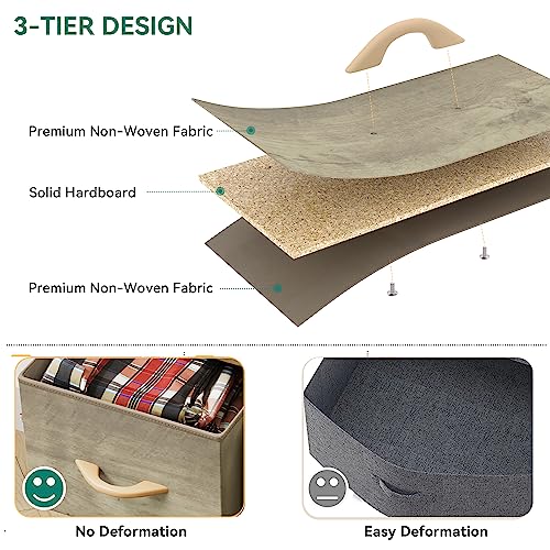 YITAHOME Dresser with 4 Drawers - Fabric Storage Tower, Organizer Unit for Bedroom, Hallway, Hallway, Closets - Sturdy Steel Frame, Wooden Top & Easy YITAHOME