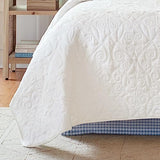 Laura Ashley Felicity Collection Quilt Set-100% Cotton, Reversible, All Season Bedding with Matching Sham(s), Pre-Washed for Added Softness, Twin, White Laura Ashley