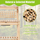 Giantex Garden Potting Bench, Outdoor Wood Work Table w/Sliding Tabletop, Planter Bench Work Station w/Removable Sink & Storage Shelves for Backyard Patio Balcony, Natural Giantex