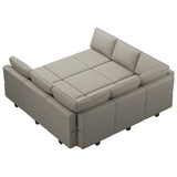 Belffin Modular Sectional Sofa with Ottomans Velvet Reversible Chaise Sleeper Bed Storage Seat Grey…, MD-S-1 Belffin