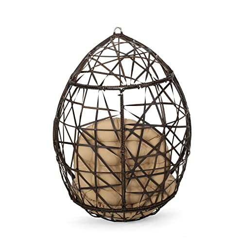 Christopher Knight Home CKH Wicker Tear Drop Hanging Chair, Brown