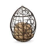 Christopher Knight Home CKH Wicker Tear Drop Hanging Chair, Brown