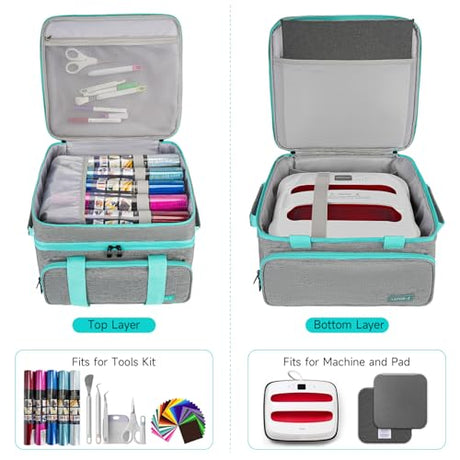 Carrying Case Compatible with Cricut EasyPress 2/Cricut EasyPress3 (9"x9",10"x10",12"x10"),Double-Layer Heat Press Machine Storage Bag Fits for Htvront(10"x10"),Tools and Accessories,Easy Press Mat LEFOR·Z