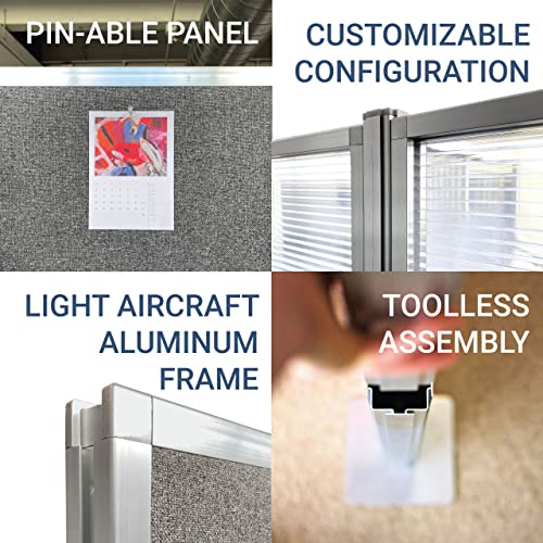 Versare Pre-Configured Hush Panel Electric Cubicle | Workstation Divider Walls | Cubicle Privacy Panels | Office Partition Walls VERSARE