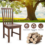 Giantex Wood Dining Chair Set of 4, Farmhouse Wooden Dining Side Chair with High Slat Back, Rubber Wood Legs, Armless Kitchen Chairs, Wood Dining Room Chairs Giantex