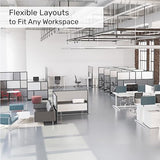 Workflow Modular Wall | Room Divider with Whiteboard, Sound-Dampening, & Frosted Acrylic Panels | Expandable Office Partition for Privacy & Productivity (70" x 70") S Stand Up Desk Store