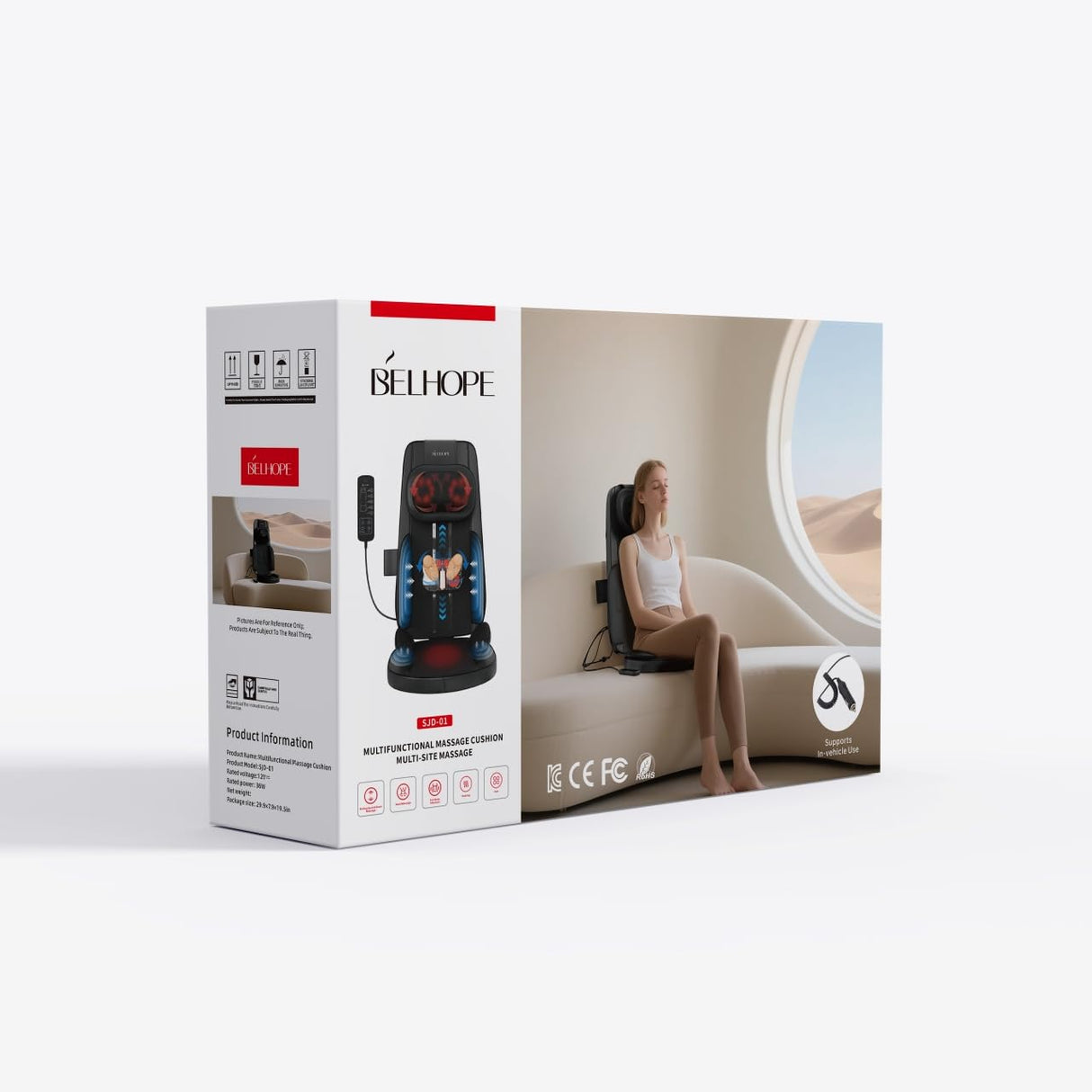 Shiatsu Neck and Back Massager with Heat, 4D Kneading Back Massager for Pain Relief Deep Tissue, Comfortable Back Massage for Chair, Massager for Home Office, Gifts for Women Men Parents Christmas belhope