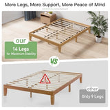 COLAMY 12 Inch Queen Size Platform Bed Frame，Sturdy Wood Bed Frame with Wood Slat Support, No Box Spring Needed, Easy Assembly(Rustic Pine) COLAMY