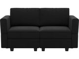 Belffin Modular Loveseat Sofa Couch with Storage Seats Velvet 2 Seater Love Seats for Small Spaces Black Belffin