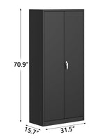 GarveeHome Metal Storage Cabinet with Lock, Steel Tool Cabinet with 4 Adjustable Shelves and 4 Adjustable Feet,Storage Organization for Home, Garage, Office, Shop 71" H GarveeHome