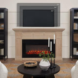 Real Flame Alcott 75” Electric Fireplace with Mantel for Living Room or Bedroom, Replaceable Fireplace Insert Heater, Realistic Log and Flame Effect, Remote Control, Timer Real Flame