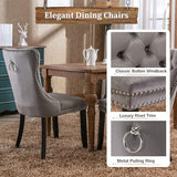 Goujxcy 7-Piece Extendable Dining Table Set for 6, 63-78 Inch Rustic Brown Kitchen Table Set with 6 Grey Tufted Chairs Farmhouse Wood Expandable Dining Room Table Set 6 for Kitchen Dining Goujxcy