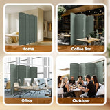JOSTYLE Folding Privacy Room Divider, 4 Panel Screen Divider 6 ft. Tall Freestanding Extra Wide Rattan Room Partition Wall Separation Dividers, Grey JOSTYLE