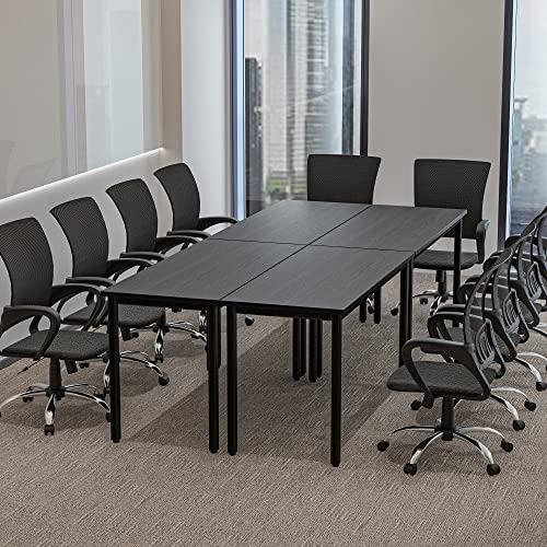 Bonzy Home Conference Tables 9ft Office Computer Desk for Meeting Room Study Writing Printer Podcast Table Save Space Design for 10 People Modern Black 4PCS (110.2"x47.2"x29.5", Black) Bonzy Home