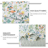 Travan 3-Piece Quilt Set Quilted Bedspread Lightweight Coverlet Set Garden Style Floral Printed Oversized Quilted Bedding Set with Shams for All Season, Exquisite, King Size Travan