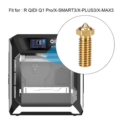 HzdaDeve Volcano Brass Nozzles Kit Multi Size Extruder Thread Nozzle 0.4MM 0.2MM 0.6MM 0.8MM Print Head Nozzles Hotend Extruder for R QIDI Q1 Pro/X-SMART3/X-PLUS3/X-MAX3 3D Printer (10 Pack) - WoodArtSupply