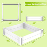 Kdgarden 4'x4' White Vinyl Raised Garden Bed Kit, Outdoor Above Ground Garden Box for Growing Vegetables, Flowers, Herbs, DIY Gardening, Whelping Pen and More Kdgarden