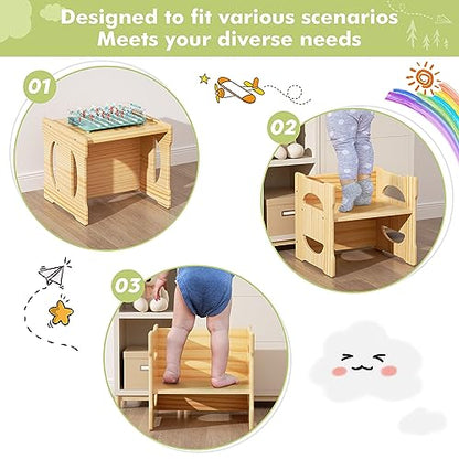 NOVGOBHOT Montessori Weaning Table and Chair Set, Toddler Activity Table and Chair Set, Multifunctional Montessori Furniture Learning Eating Table for 1-4 Age Toddler Gift - WoodArtSupply