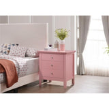 Glory Furniture Hammond 3 Drawer Nightstand in Pink Glory Furniture