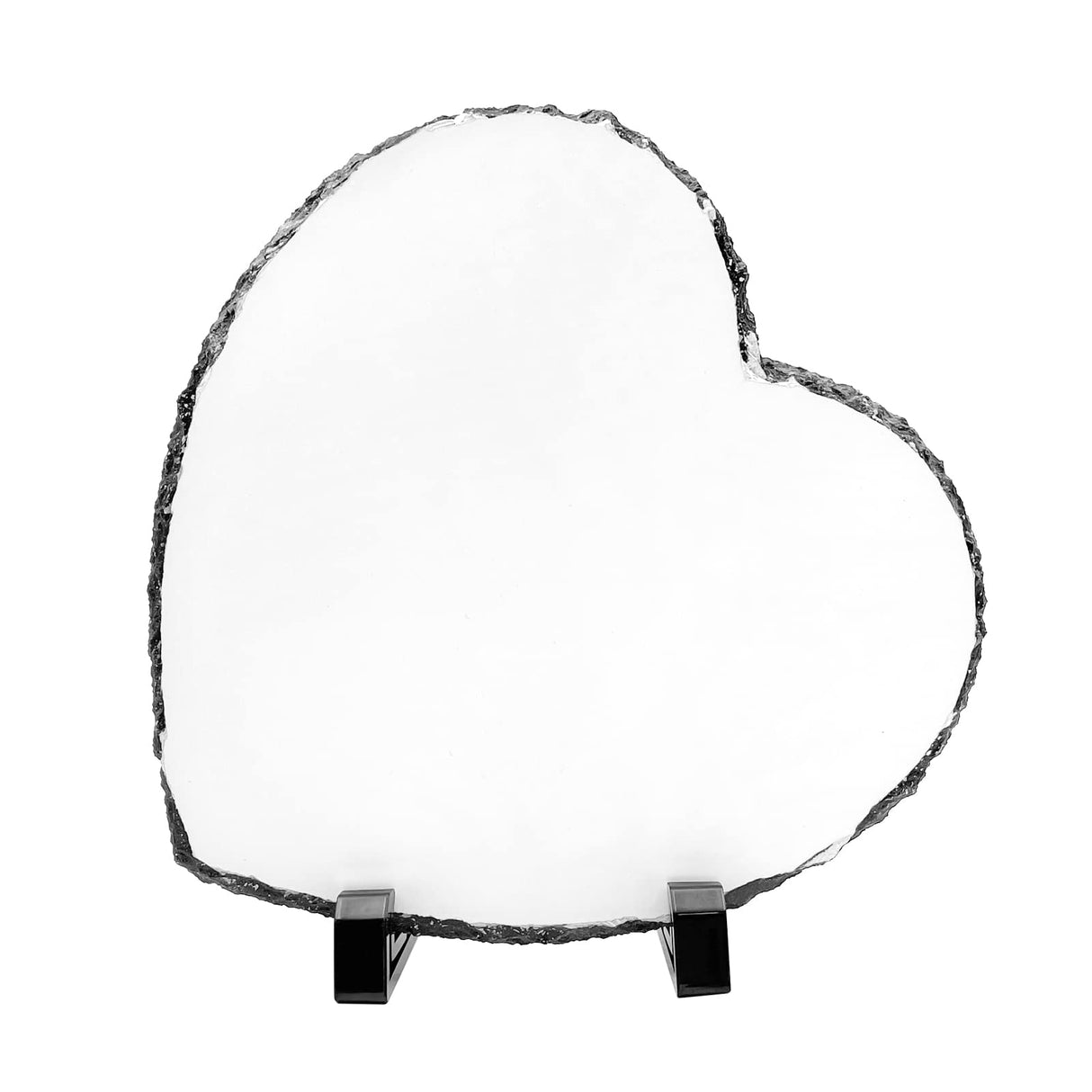 XHKDSYMC 1 PC Sublimation Slate Blanks, Heart Shape Sublimation Blank Slate Rock Stone 7.9x7.9 Inch Sublimation Photo Slate with Display Holder for Heat Press Printing XHKDSYMC