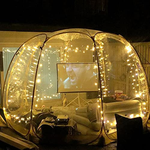 Alvantor Pop Up Bubble Tent - 12’ x 12’ Instant Igloo Tent - 8-10 Person Screen House for Patios - Large Oversize Weather Proof Pod - Cold Protection Camping Tent - Beige Alvantor
