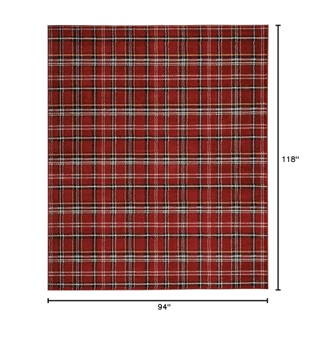 Nourison Home Grafix Red 7'10'' x 9'10'' Area-Rug, Modern, Plaid, Bed Room, Living Room, Dining Room, Kitchen, Easy-Cleaning, Non Shedding, (8' x 10') Nourison