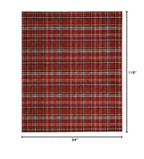 Nourison Home Grafix Red 7'10'' x 9'10'' Area-Rug, Modern, Plaid, Bed Room, Living Room, Dining Room, Kitchen, Easy-Cleaning, Non Shedding, (8' x 10') Nourison