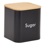 Juvale Set of 2 Black Flour and Sugar Canisters for Kitchen, Iron Containers for Storage (40 oz, 4.5 x 6 In) Juvale