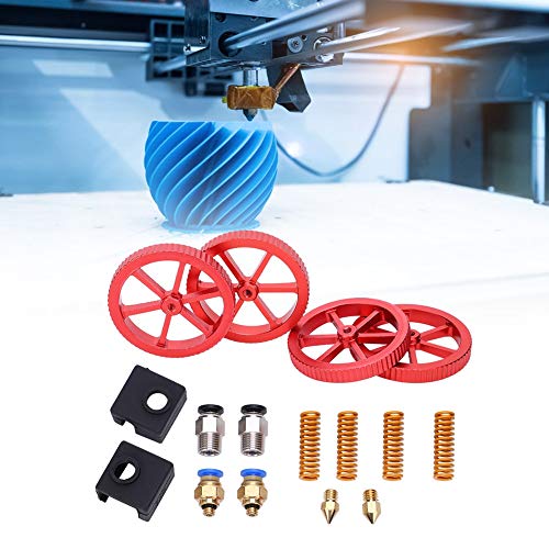 3D Printer Extruder Upgrade Kit | Red Hand Twist Leveling Nut & Springs Dampers Set | Enhanced Filament Supply & Bed Stability | Compatible with Most FDM Printers FRELEAN