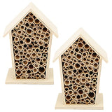 Wooden Insect House for The Garden Decoration, Hanging Bee Habitats Natural Beehive Shelter Nests Boxes Room Butterflys Feeder Hotel Unique Gardening Gifts for Ladybirds Beneficial Outdoor Tiiyee