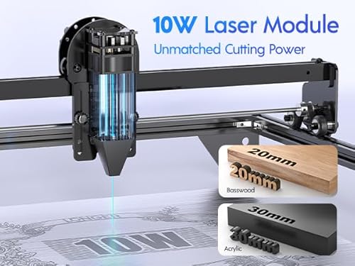 Longer RAY5 10000mW Laser Engraver with Air Assist Kit and Longer Honeycomb Working Table Kit, 15.7" x 15.7", Class 4 Longer