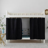 AUCOOMA Thickened Blackout Bunk Bed Curtains Dorm Room Privacy Canopy Bottom Loft,Black,2 Pieces AUCOOMA