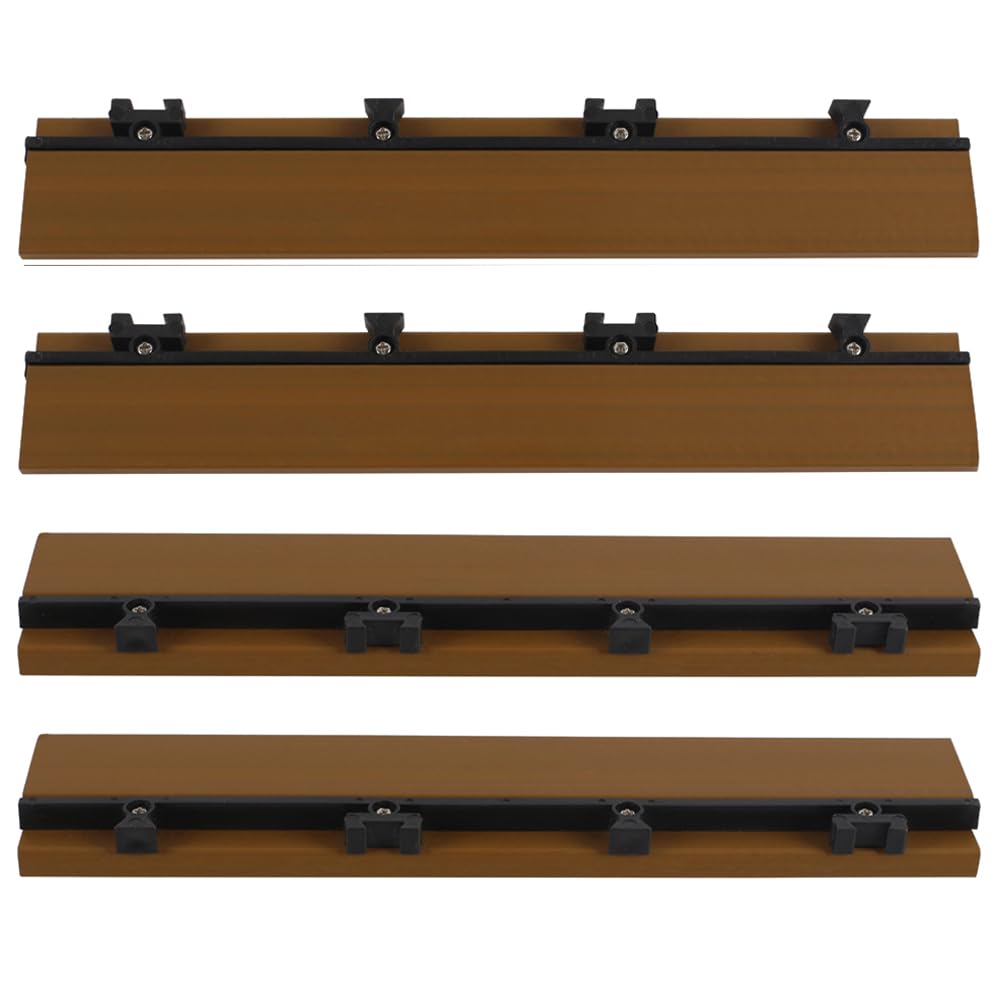 1 in. x 1 ft. Quick Deck Composite Deck Tile Straight Fascia (4-Pieces/Box) (Peruvian Teak) NewTechWood