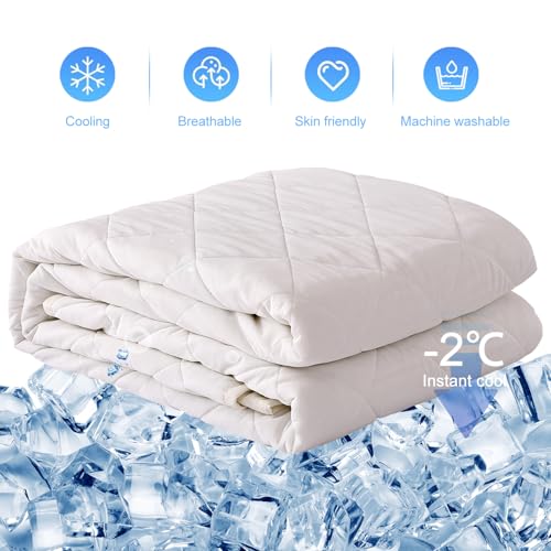 EVOLIVE Elastane Diamind Quilted All Season Light Weight Single Reversible Cooling Quilt/Comforter (White, Full/Queen) EVOLIVE