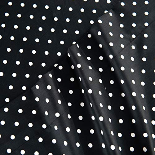 Elegant Comfort Luxury Soft Bed Sheets Polkadot Pattern - 1500 Premium Hotel Quality Microfiber Softness Wrinkle and Fade Resistant (6-Piece) Bedding Set, King, Black Elegant Comfort