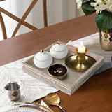 MAONAME Wood Decorative Tray, Farmhouse Wooden Tray for Coffee Table, Rustic Square Tray with Beads, Washed White Serving Tray for Living Room, Kitchen, 12" X 12" X 1.6" MAONAME