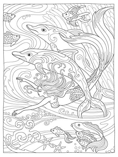 Creative Haven Magnificent Mermaids Coloring Book (Adult Coloring Books: Fantasy) Dover Publications