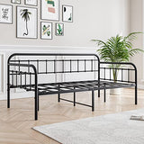 JURMERRY Metal Daybed Frame Twin Size with Steel Slats Platform Furniture,Black… JURMERRY