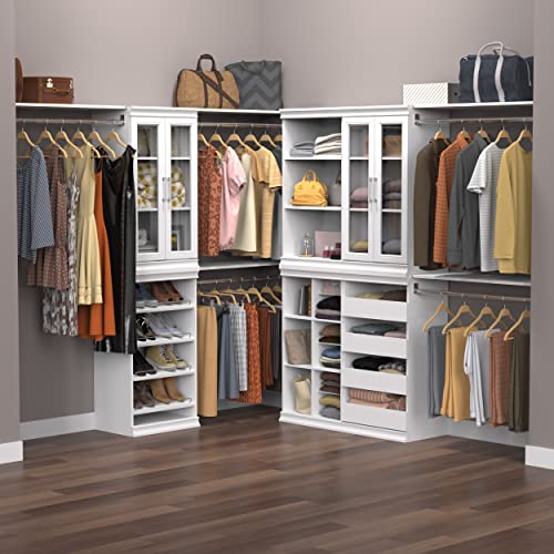 ClosetMaid Modular Storage Unit with 4 Drawers, Wood Closet Organizer, Stacking, Full Backer, Storage, Decorative Trim, White ClosetMaid