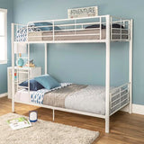 Walker Edison Elodie Urban Industrial Twin over Twin Metal Bunk Bed, Twin over Twin, White Walker Edison