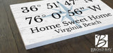GPS Sign Personalized Location Custom Coordinates Beach House or Lake Home Address Latitude Longitude Wall Art Decor - Solid Wood - 16.5" x 10.5" (Compass GPS Sign) Broad Bay