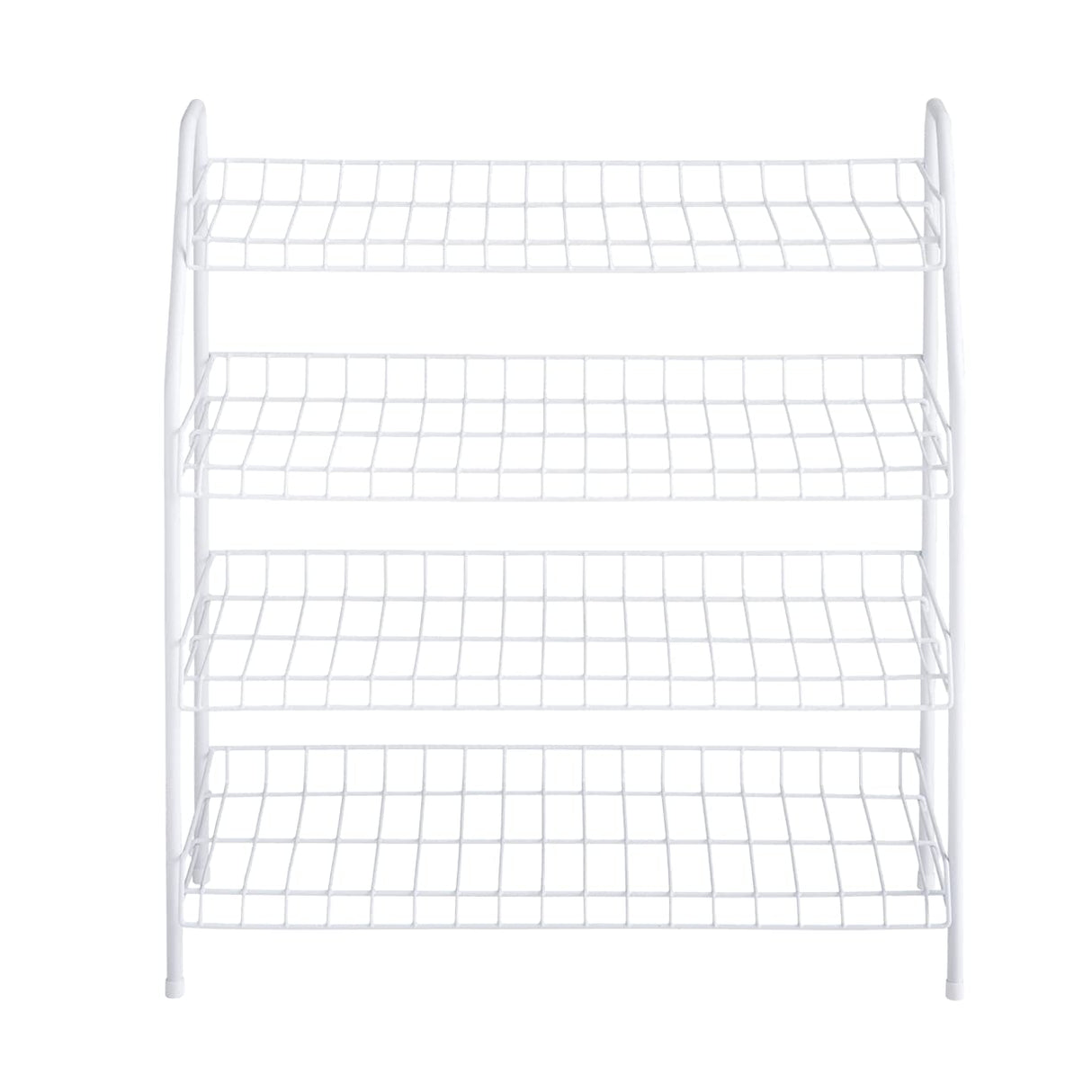 Rubbermaid 4-Tier Wire Shoe Rack, White, Simple Assemble, Storage Shelf for Organization in Bedroom/Closet Rubbermaid