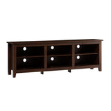 Walker Edison Wren Classic Brown TV Media Console Entertainment Center for 80 Inch Television with Storage Cubby, 70 Inch Walker Edison