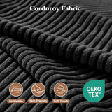 Furnify 6" Futon Mattress Full Size, Futons Sofa Couch Bed with Straps, Corduroy Fabric Floor Mattress for Adults, Foldable Mattress with Shredded Foam Filling (Frame Not Included), Black Furnify