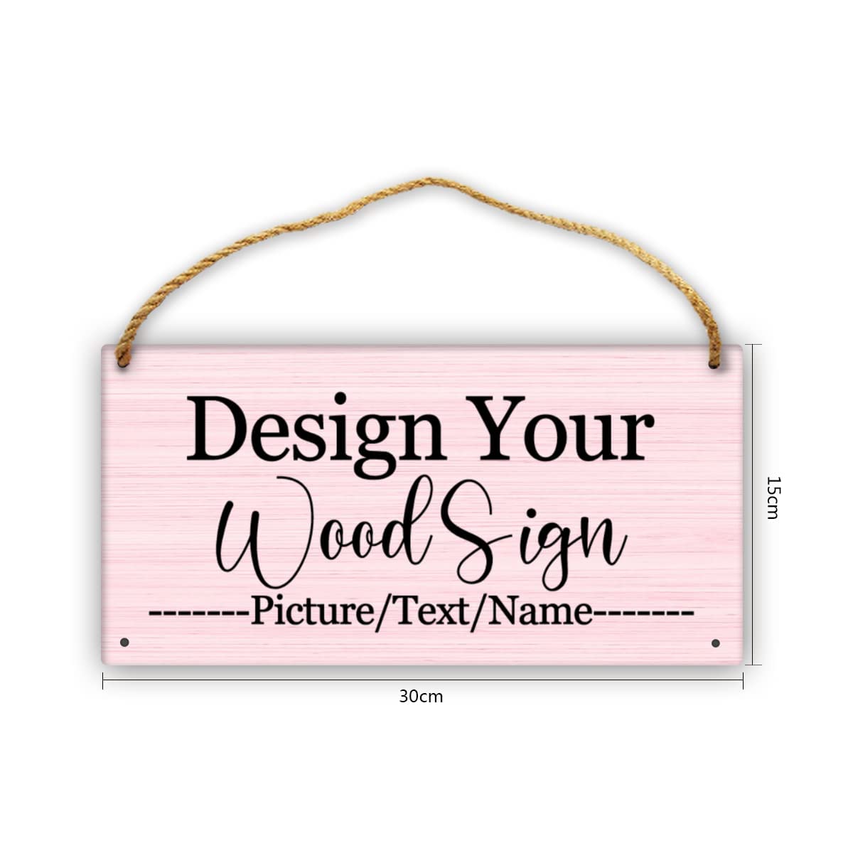 Personalized Rustic Wooden Sign, Custom Plaque Wall Hanging, Art Wood Board Sign for House, Customized Name Sign, Gifts for Family Members Teachers Friends 11.8x5.9 inch sophiehome