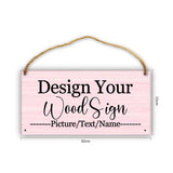 Personalized Rustic Wooden Sign, Custom Plaque Wall Hanging, Art Wood Board Sign for House, Customized Name Sign, Gifts for Family Members Teachers Friends 11.8x5.9 inch sophiehome